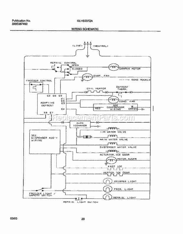 Frigidaire GLHS237ZAW6 Side-By-Side Refrigerator Page L Diagram