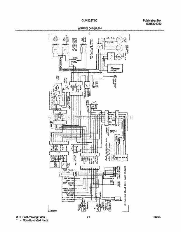Frigidaire GLHS237ZCW1 Side-By-Side Sxs Refrigerator Page K Diagram