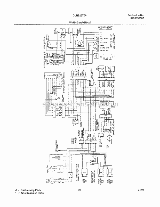 Frigidaire GLHS267ZAW0 Side-By-Side Refrigerator Page K Diagram