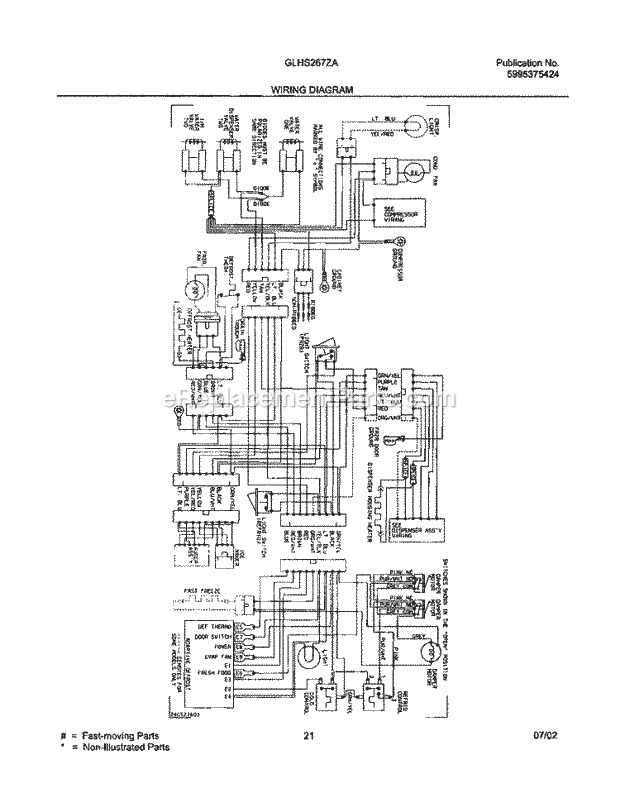 Frigidaire GLHS267ZAW3 Side-By-Side Refrigerator Page K Diagram