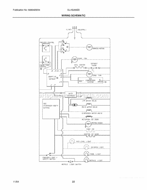 Frigidaire GLHS268ZDQ3 Side-By-Side Refrigerator Page L Diagram