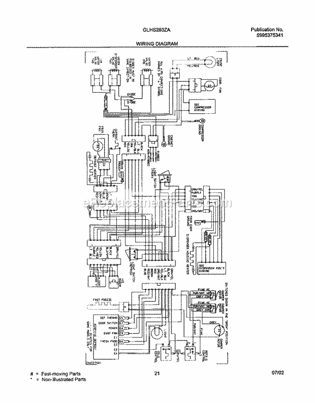 Frigidaire GLHS280ZAB4 Side-By-Side Refrigerator Page K Diagram