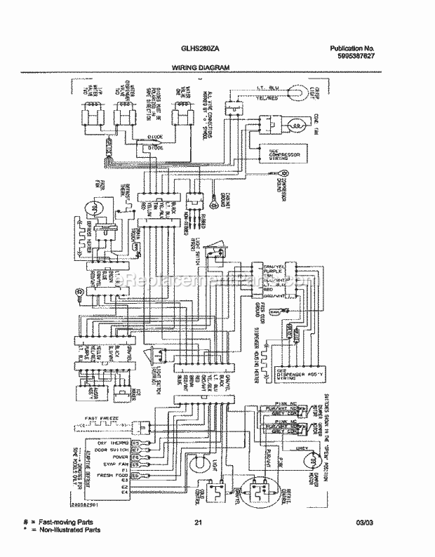 Frigidaire GLHS280ZAB6 Side-By-Side Refrigerator Page K Diagram