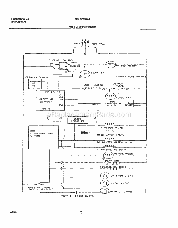 Frigidaire GLHS280ZAQ6 Side-By-Side Refrigerator Page L Diagram