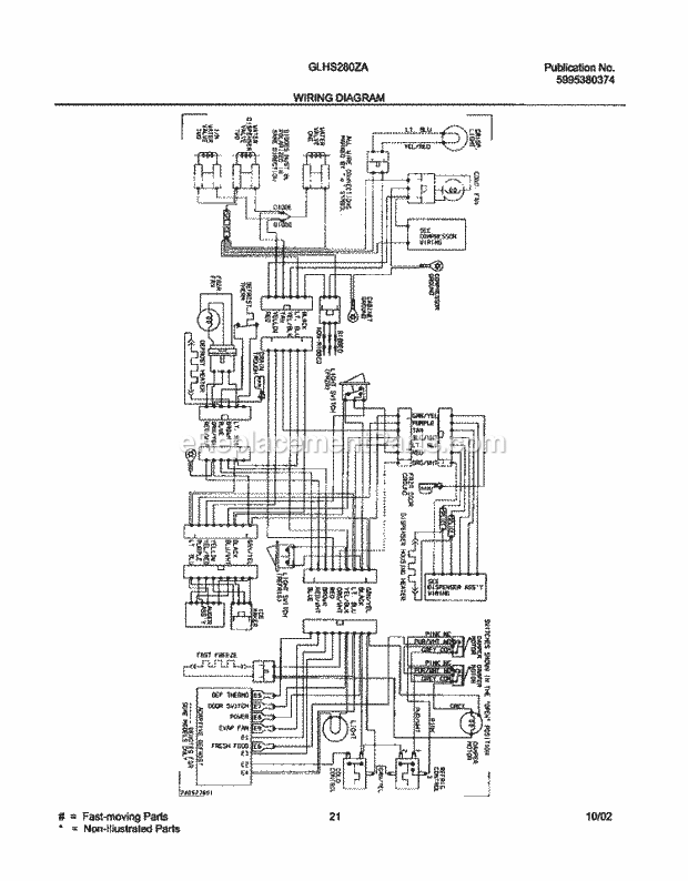 Frigidaire GLHS280ZAW5 Side-By-Side Refrigerator Page K Diagram