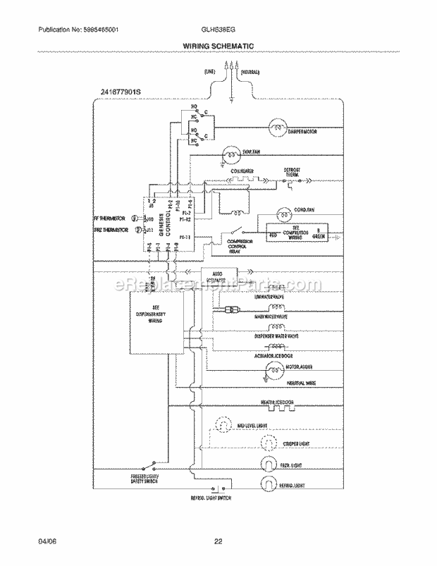 Frigidaire GLHS38EGPW0 Side-By-Side Refrigerator Page L Diagram