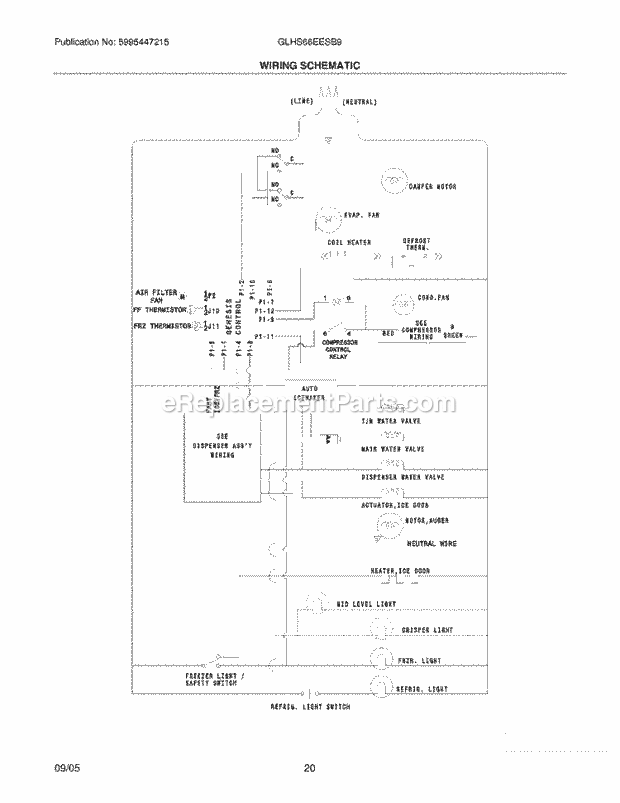 Frigidaire GLHS66EESB9 Side-By-Side Refrigerator Page L Diagram