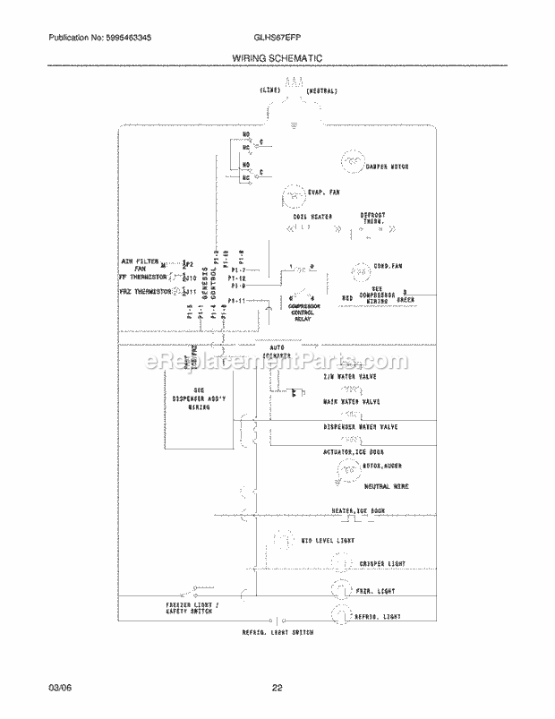 Frigidaire GLHS67EFPW1 Side-By-Side Refrigerator Page L Diagram