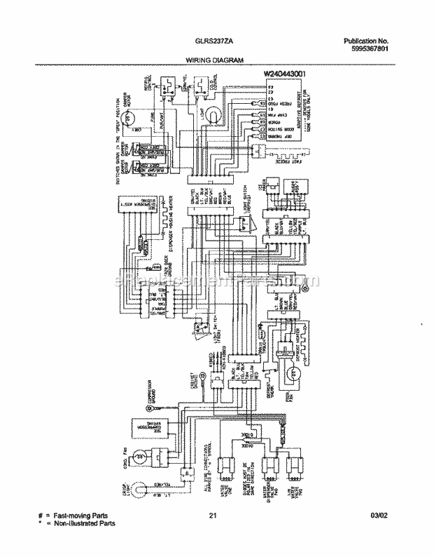 Frigidaire GLRS237ZAW4 Side-By-Side Refrigerator Page K Diagram