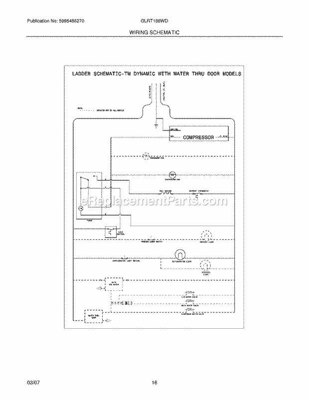 Frigidaire GLRT188WDKC Top Freezer Refrigerator Page H Diagram