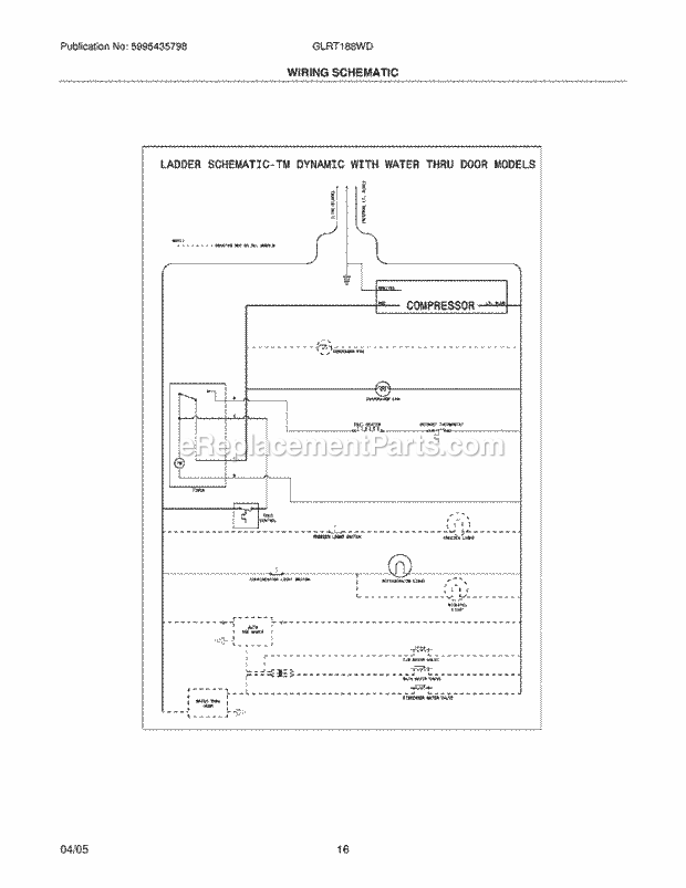 Frigidaire GLRT188WDS4 Top Freezer Refrigerator Page H Diagram