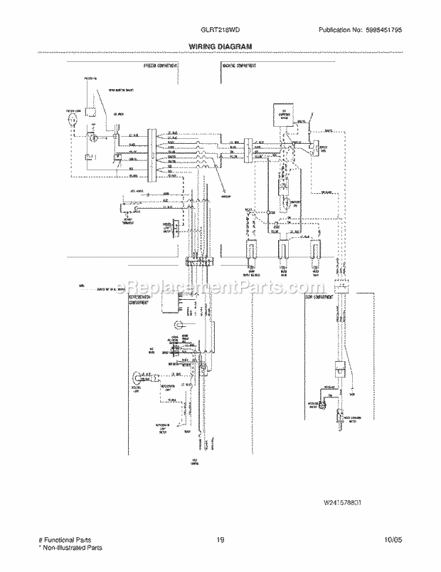 Frigidaire GLRT218WDW9 Top Freezer Refrigerator Page G Diagram