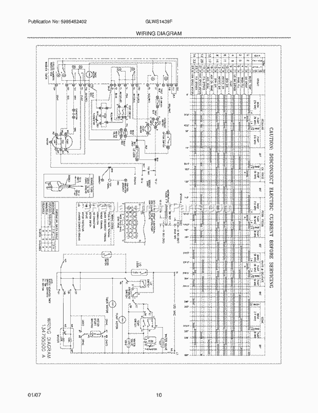 Frigidaire GLWS1439FC0 Residential Washer Page G Diagram