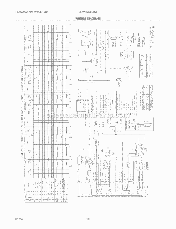 Frigidaire GLWS1649AS4 Residential Washer Page F Diagram