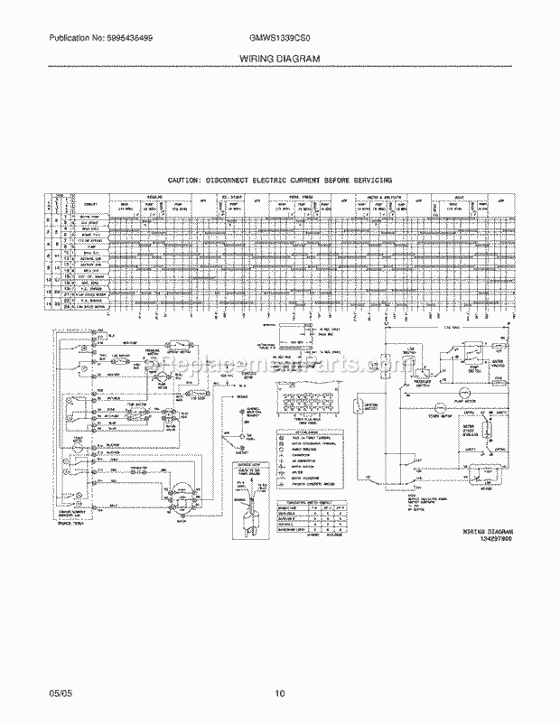 Frigidaire GMWS1339CS0 Residential Washer Page F Diagram