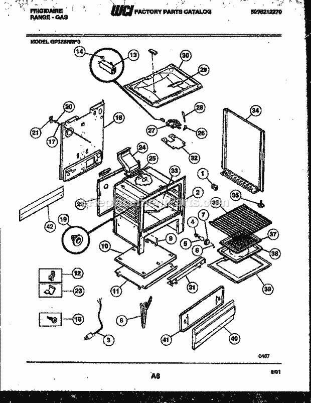 Frigidaire GP32BNL3 Freestanding, Gas Range Gas Body Parts Diagram