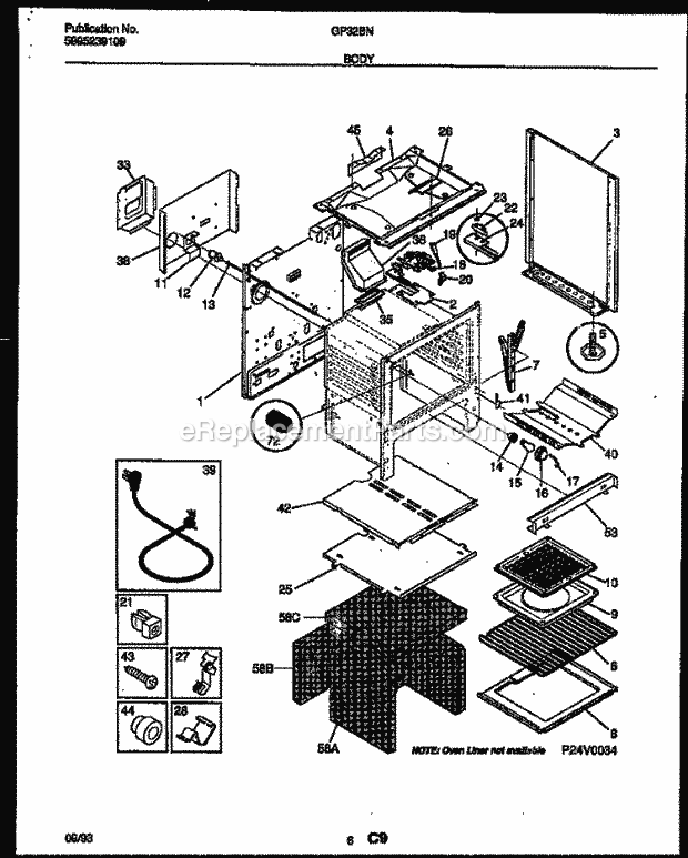 Frigidaire GP32BNL7 Freestanding, Gas Range Gas Page C Diagram