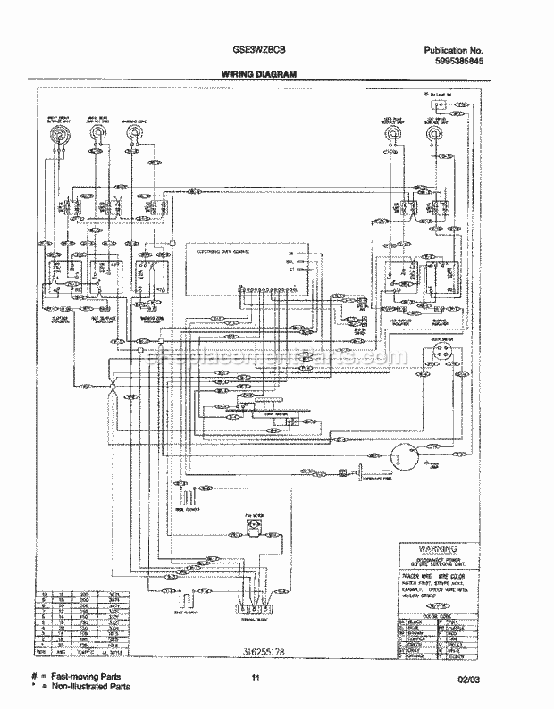Frigidaire GSE3WZBCB Freestanding, Electric Electric Range Page F Diagram