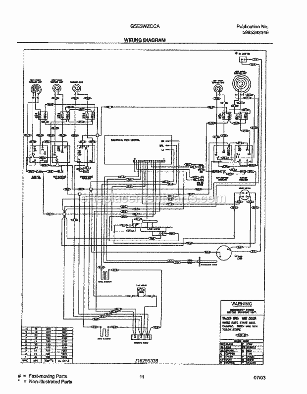 Frigidaire GSE3WZCCA Freestanding, Electric Electric Range Page F Diagram