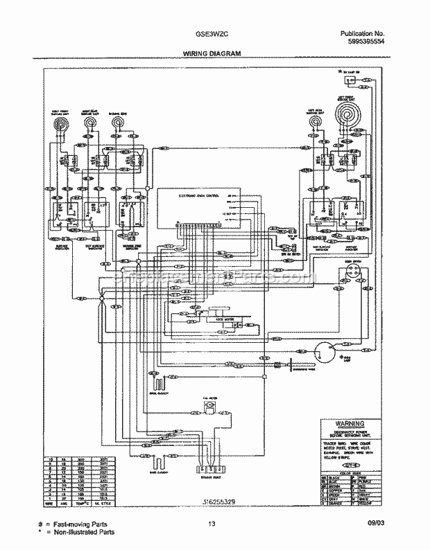 Frigidaire GSE3WZCSB Freestanding, Electric Electric Range Page F Diagram