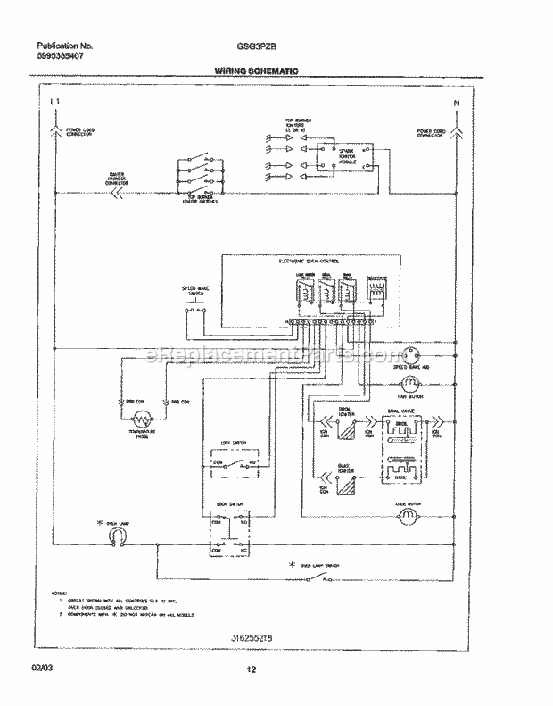 Frigidaire GSG3PZBQC Freestanding, Gas Gas Range Page H Diagram