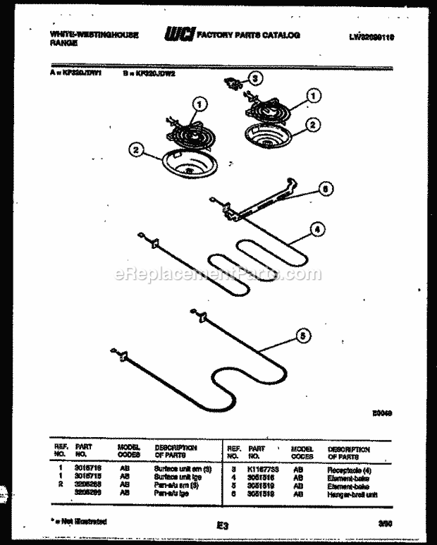 Frigidaire KF320JDH1 Wwh(V2) / Electric Range Broiler Parts Diagram