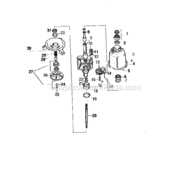 Frigidaire LA550EXV1 Wwh(V7) / Top Loading Washer Transmission Diagram