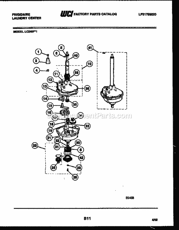 Frigidaire LC248H1 Laundry Center Transmission Parts Diagram