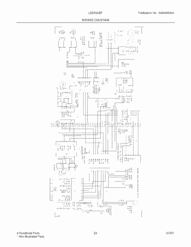 Frigidaire LESR26EFE4 Side-By-Side Refrigerator Page K Diagram