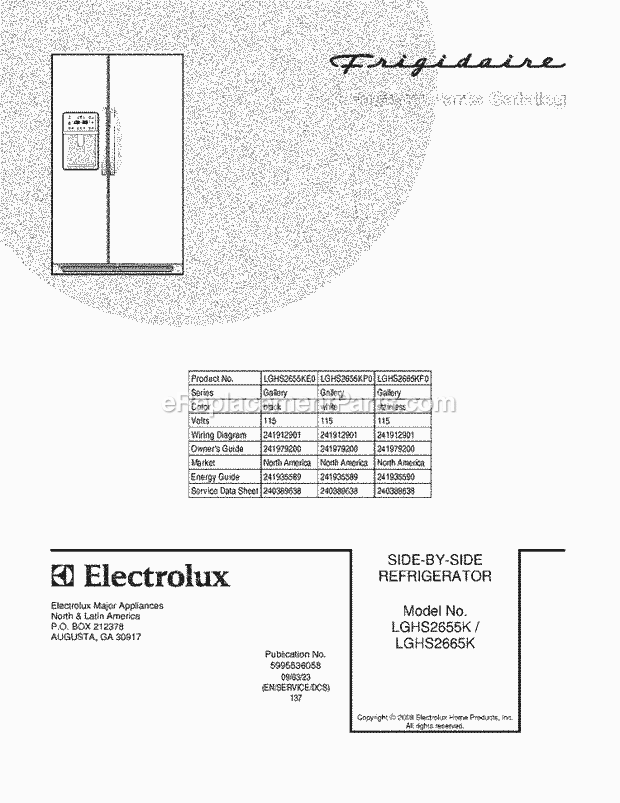 Frigidaire LGHS2665KF0 Refrigerator Page C Diagram