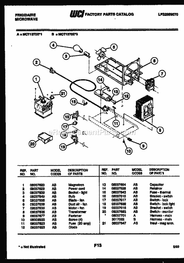 Frigidaire MCT137OEL3 Frg(V4) / Microwave Power Control Diagram