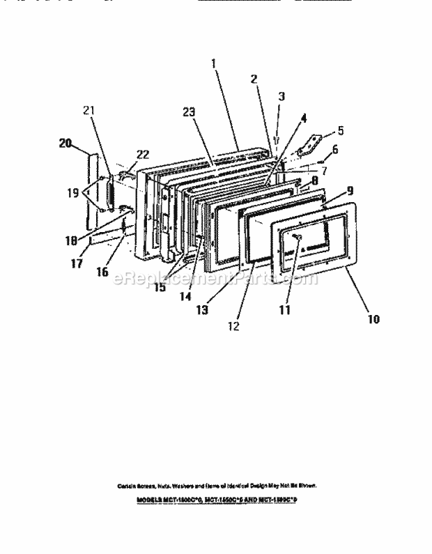 Frigidaire MCT1500C0 Table Top Microwave Oven Page F Diagram