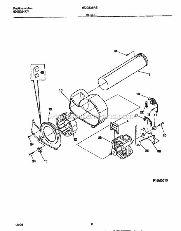 Frigidaire MDG336RES0 Frg(V2) / Gas Dryer Motor Diagram