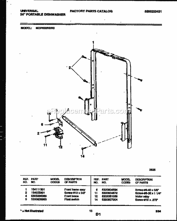 Frigidaire MDP632RBR0 Frg(V1) / 24 