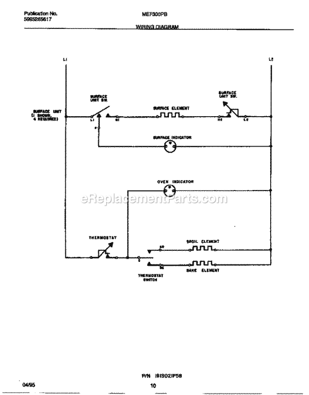 Frigidaire MEF300PBWB Wwh(V3) / Electric Range Page F Diagram