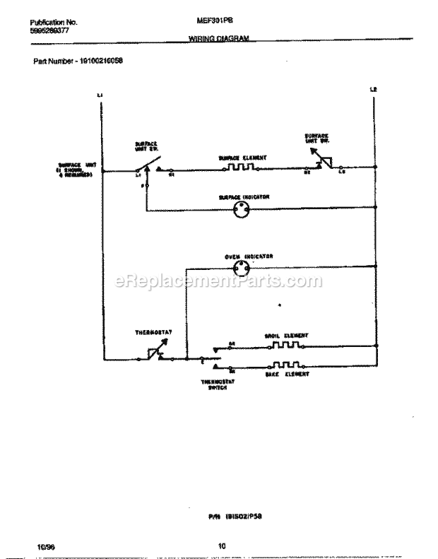 Frigidaire MEF301PBWH Frg(V2) / Electric Range Page F Diagram