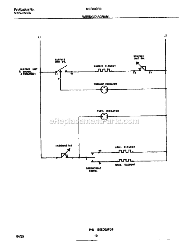 Frigidaire MEF302PBWB Wwh(V2) / Electric Range Page F Diagram