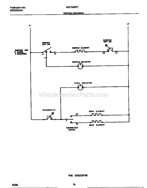 Frigidaire MEF303PCWF Frg(V2) / Electric Range Page F Diagram