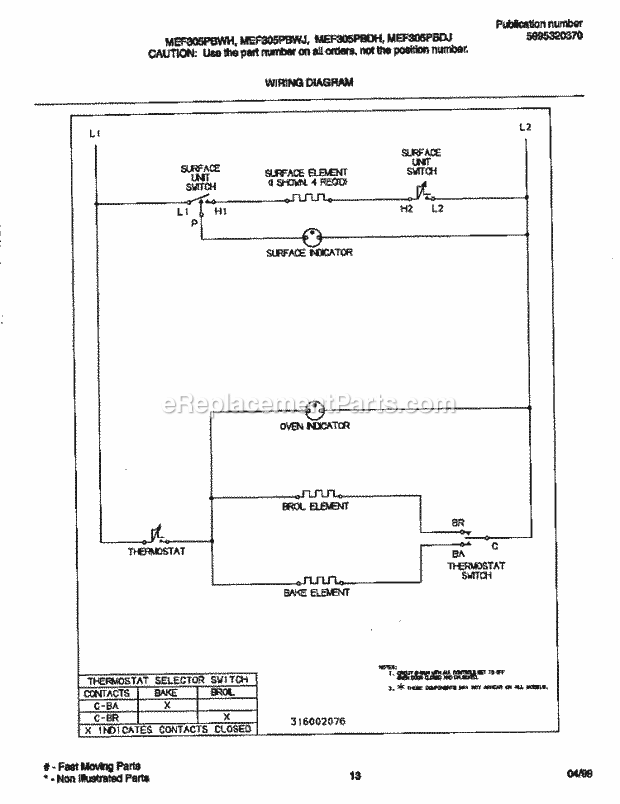 Frigidaire MEF305PBWK Frg(V5) / Electric Range Page F Diagram
