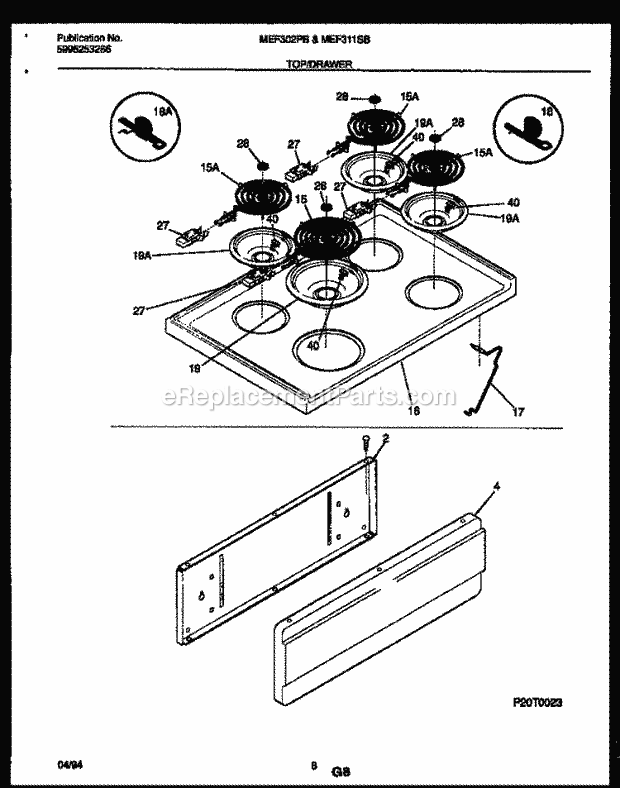 Frigidaire MEF311SBWA Frg(V3) / Electric Range Page D Diagram