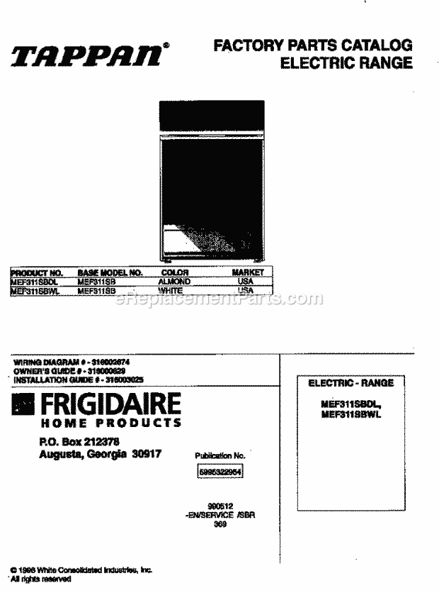 Frigidaire MEF311SBWL Frg(V2) / Electric Range Page C Diagram