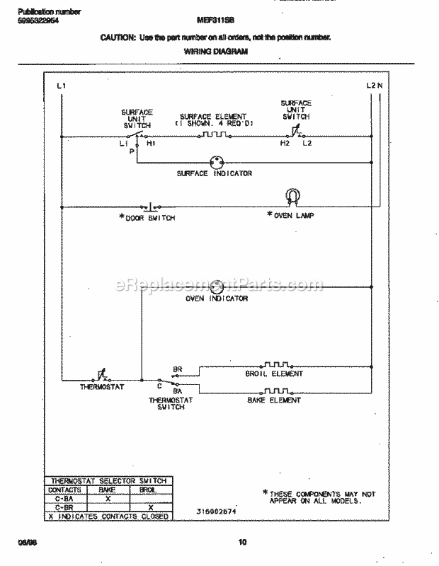 Frigidaire MEF311SBWL Frg(V2) / Electric Range Page F Diagram