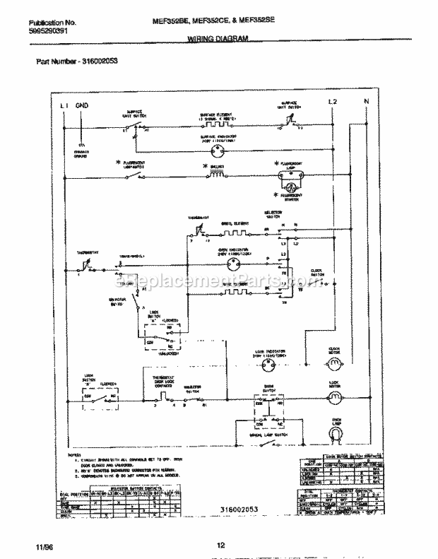 Frigidaire MEF352BEDD Frg(V1) / Electric Range Page F Diagram
