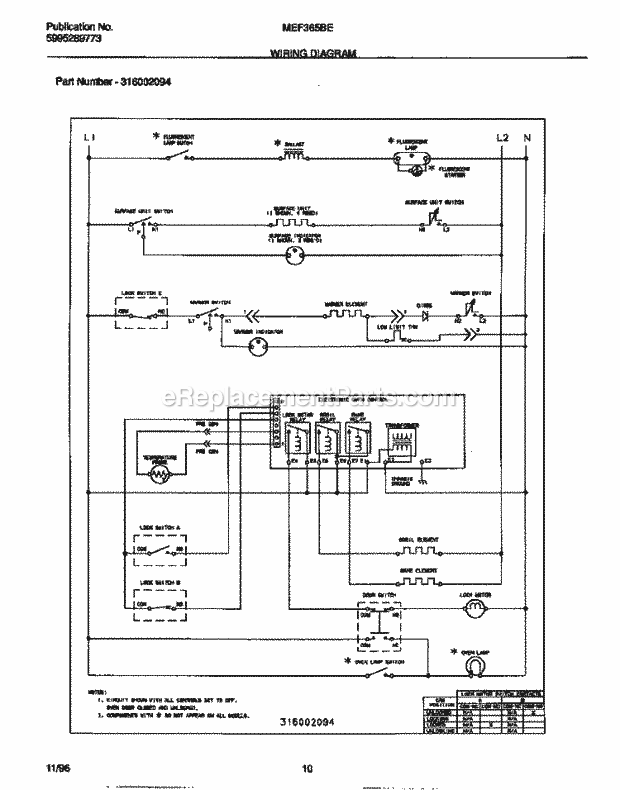 Frigidaire MEF365BEWA Frg(V2) / Electric Range Page F Diagram