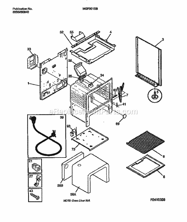 Frigidaire MGF301SBDA Frg(V1) / Gas Range Body Diagram