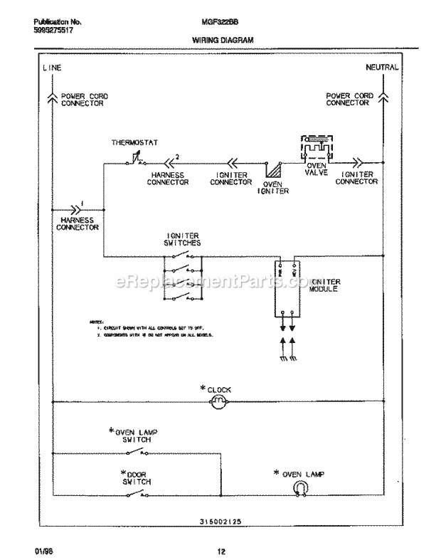 Frigidaire MGF322BBWD Frg(V2) / Gas Range Page G Diagram