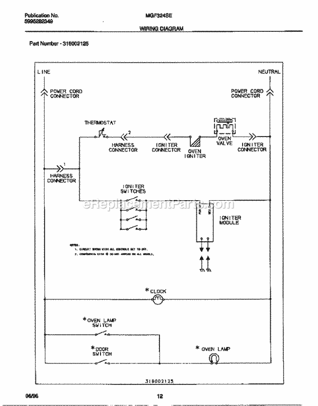 Frigidaire MGF324SEDA Frg(V1) / Gas Range Page G Diagram