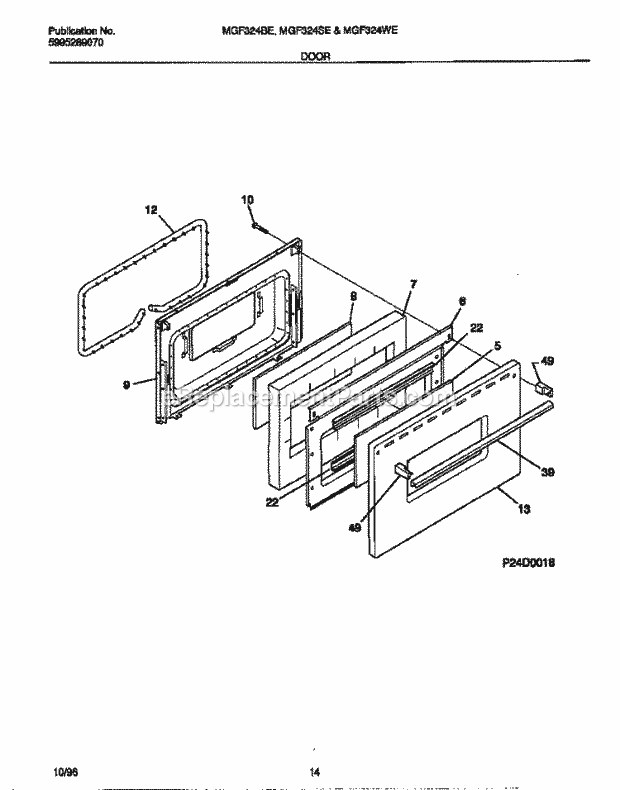 Frigidaire MGF324WESD Frg(V5) / Gas Range Page F Diagram