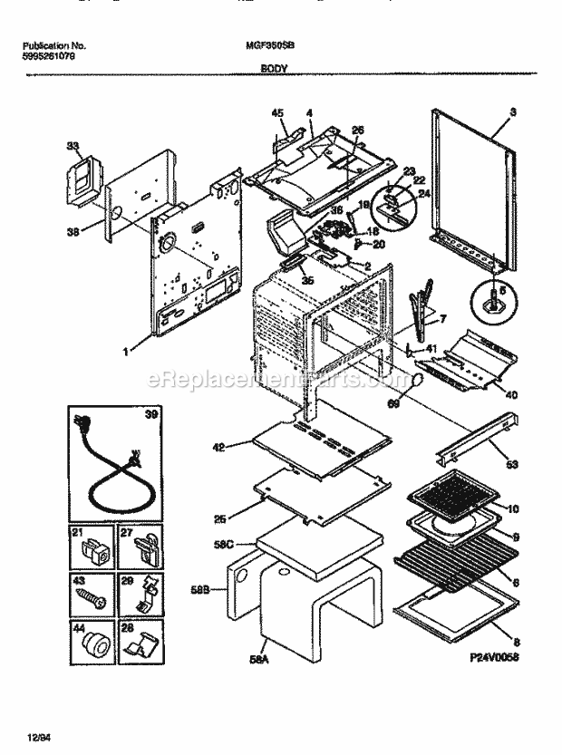 Frigidaire MGF350SBWA Wwh(V10) / Gas Range Page C Diagram