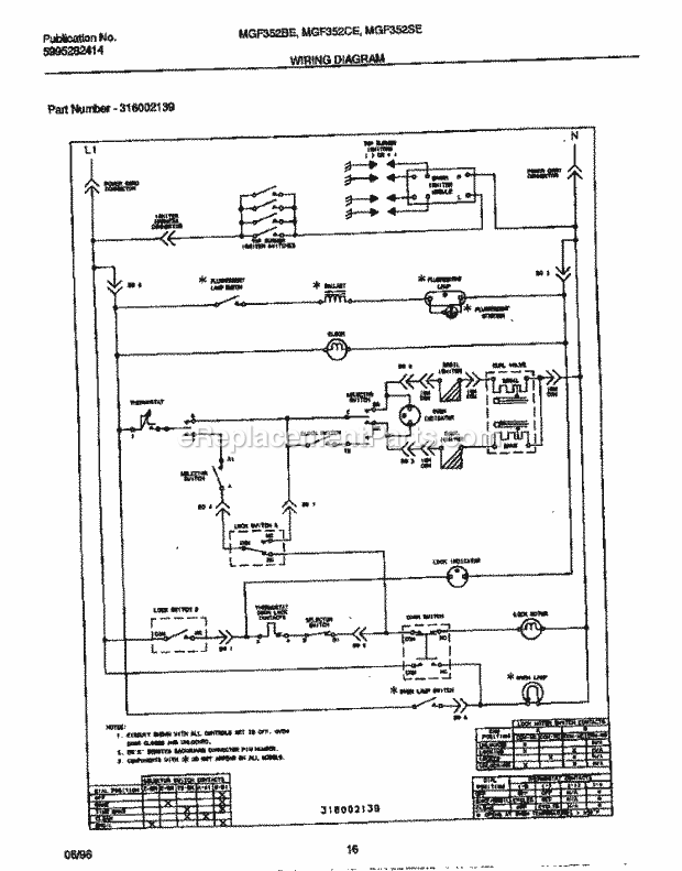 Frigidaire MGF352CESA Frg(V3) / Gas Range Page G Diagram
